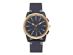 Reloj Analógico De Cuarzo De Cuero Sintético Para Hombre, Estilo Informal, Color Azul