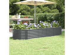Macetero elevado de 224x40x36 cm, acero galvanizado HARLANV1