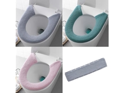 Juego De 3 Fundas Para Asiento De Inodoro Con Botones (varios Colores), Lavables A Máquina, Material Suave Y Grueso, Se Adaptan A La Mayoría