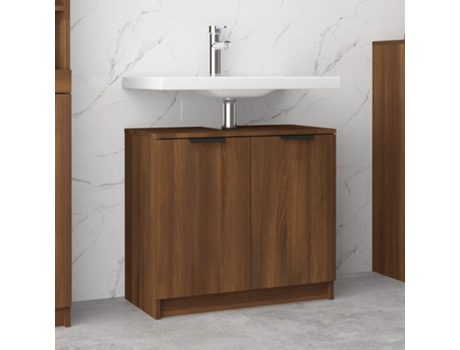 MAISON EXCLUSIVE - Armario baño madera contrachapada roble marrón 64,5x33,5x59 cm