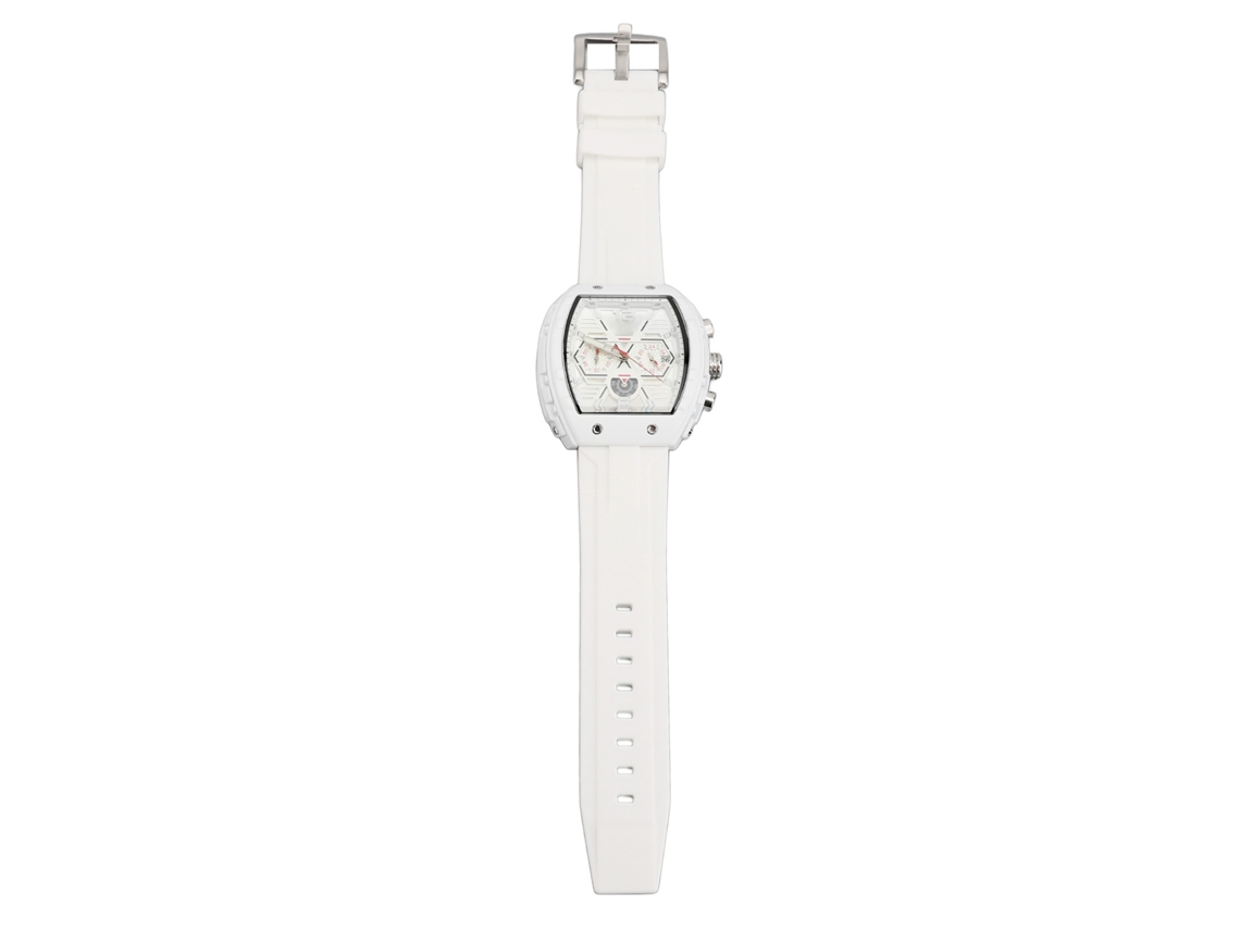 Reloj De Cuarzo Multifuncional Para Hombre, Resistente Al Agua, Con Fecha Y Pantalla Luminosa, Correa De Silicona, Estilo Casual De Negocios, Blanco.