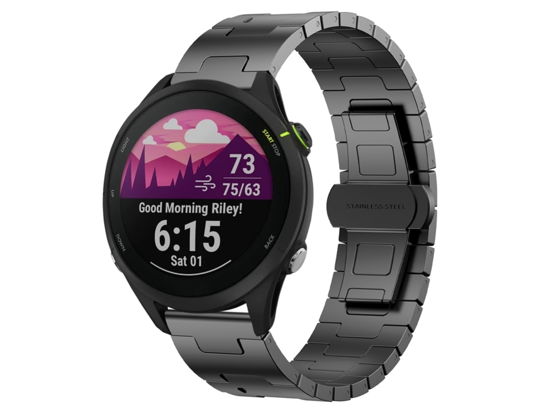 Bracelete Para Garmin Forerunner 255 Music (22mm) - Liga De Titânio Cor Titânio