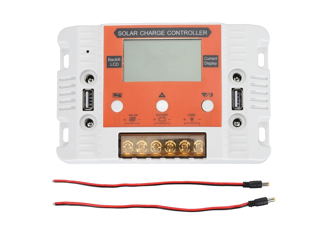 Controlador De Carga Solar 12v24v 30a Con Lcd, Usb Doble Y Función De Memoria