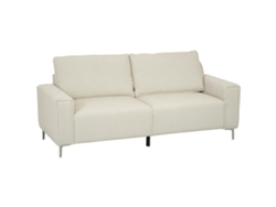 Sofá cama de 3 plazas con mesa plegable, portavasos, efecto lino, para invitados, gris claro ZACHARY