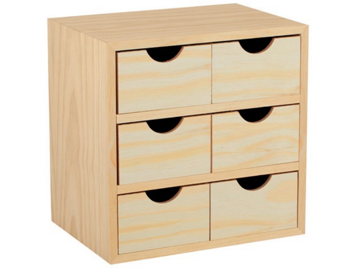 Mini-bloque 6 Cajones De Madera 28x28x20cm Bloc-3x2 - Astigarraga