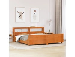 Cama Sin Colchón Madera Maciza De Pino Marrón Cera 200x200 Cm