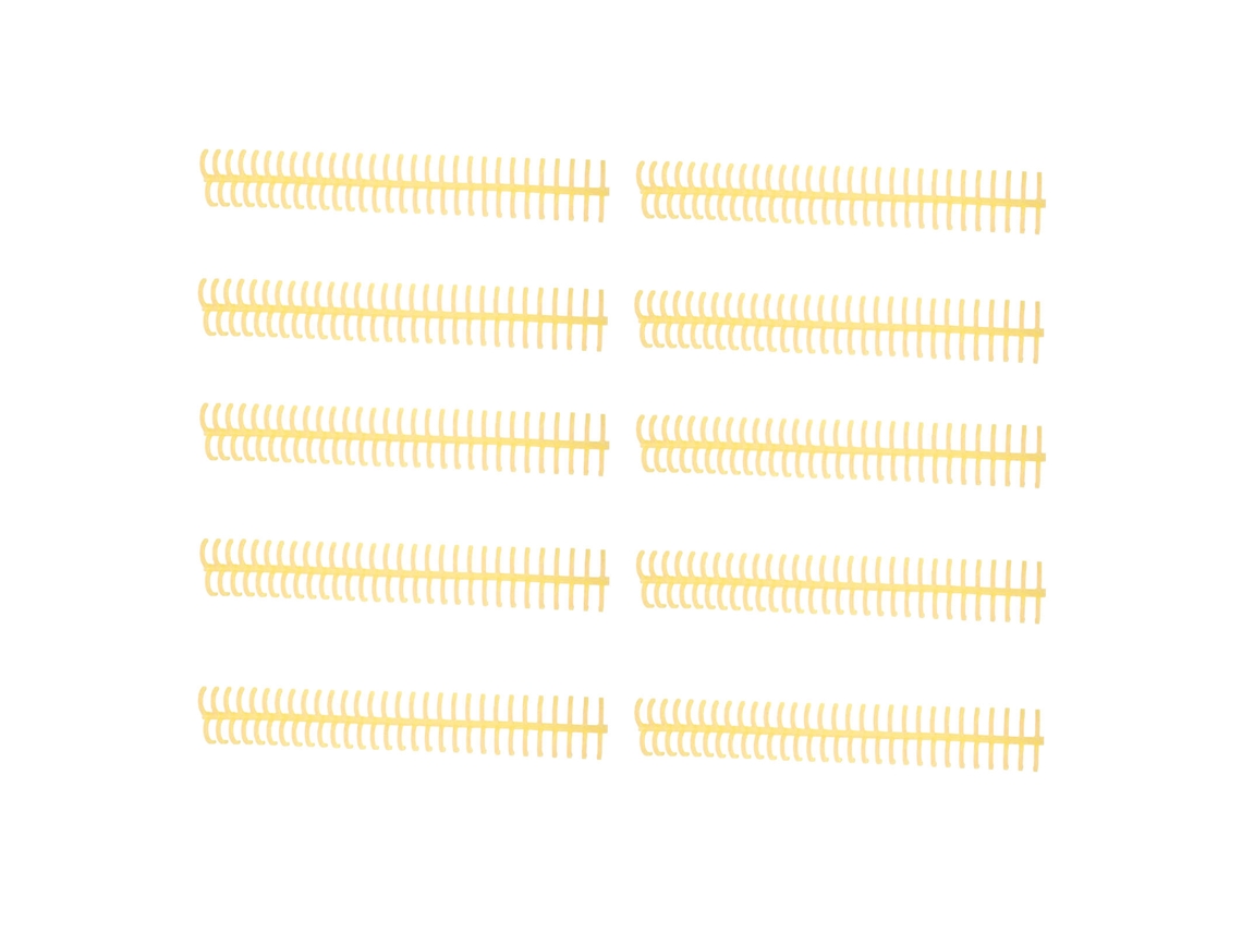 10 rollos de espiral de 16 mm con 30 agujeros, color amarillo.