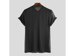 Camiseta Azul Marino 5xl para Hombre De Malla Transparente Para Entrenamiento Fitness Deporte Informal Manga Corta Corte Ajustado Fina