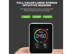 Detector Multifuncional De Calidad Del Aire Para El Hogar (co2/temperatura/humedad) Con Pantalla Led Y Batería De 1200 Mah.