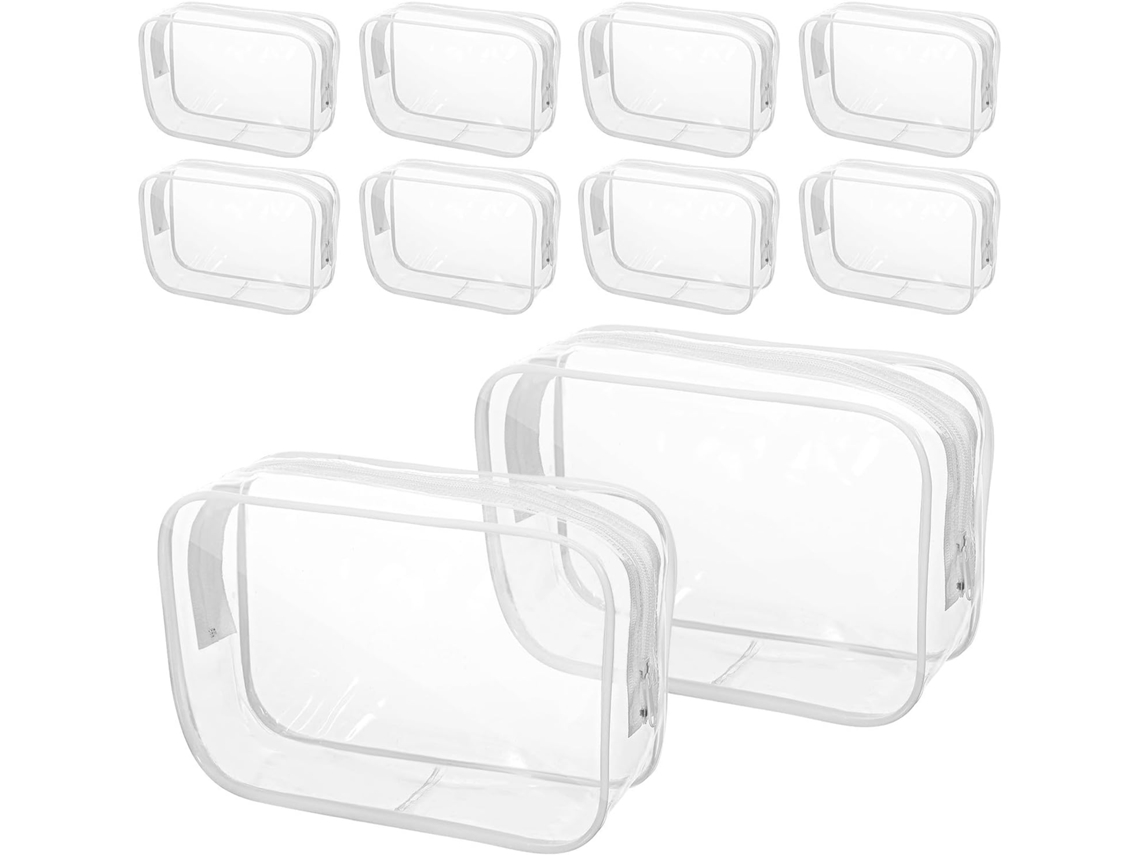 Juego De 10 Neceseres De Pvc Blancos: Ligeros Y Versátiles.