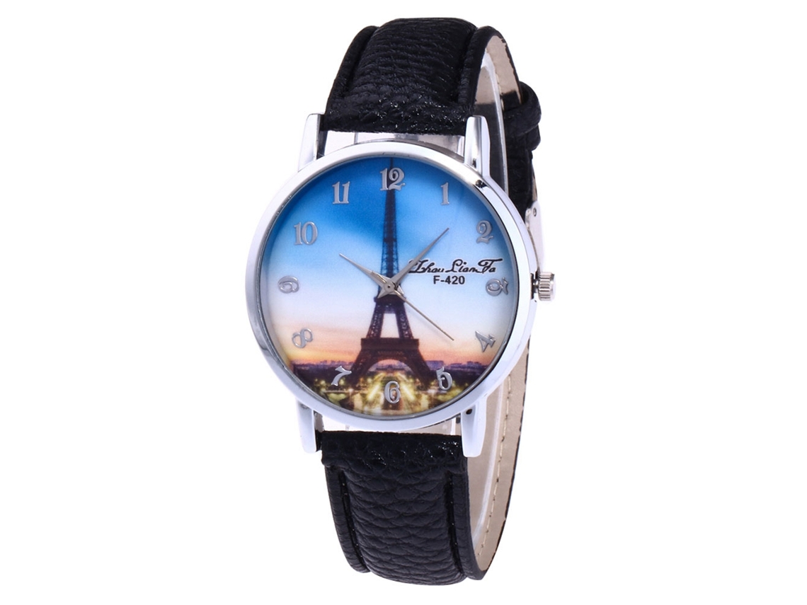 Reloj De Pulsera Casual De Cuarzo Para Mujer Zhoulianfa Con Esfera Redonda Negra.