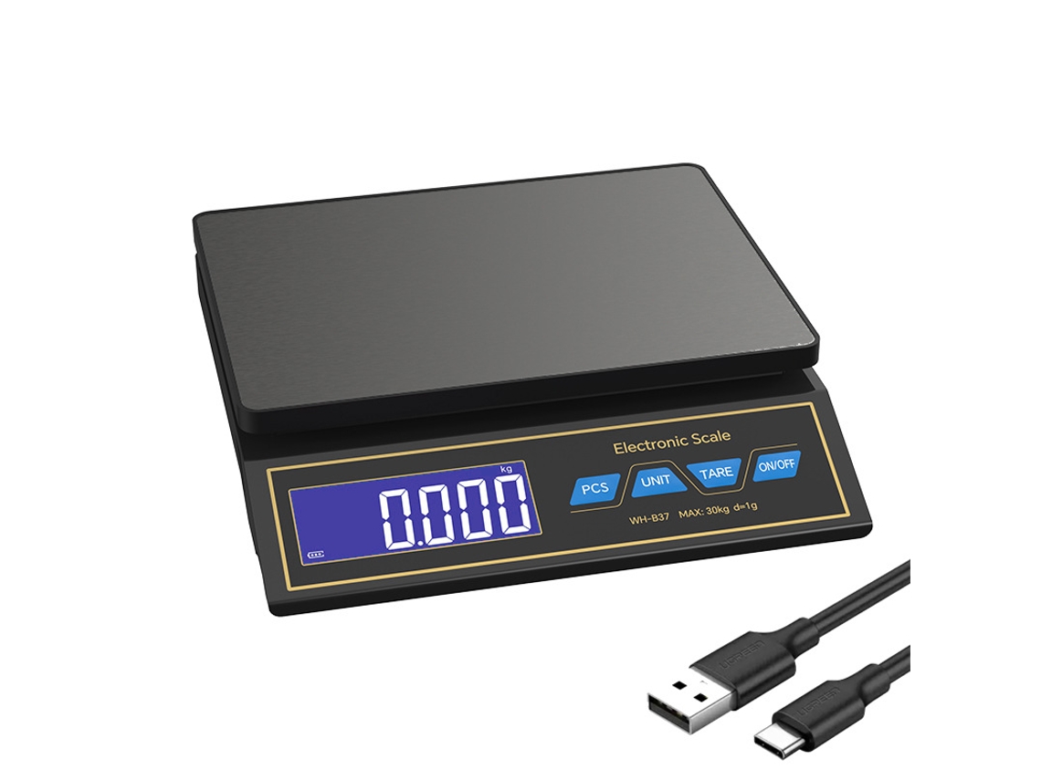 Báscula digital de cocina de precisión, con capacidad de 30 kg/1 gramo, fabricada en acero inoxidable. Mdug