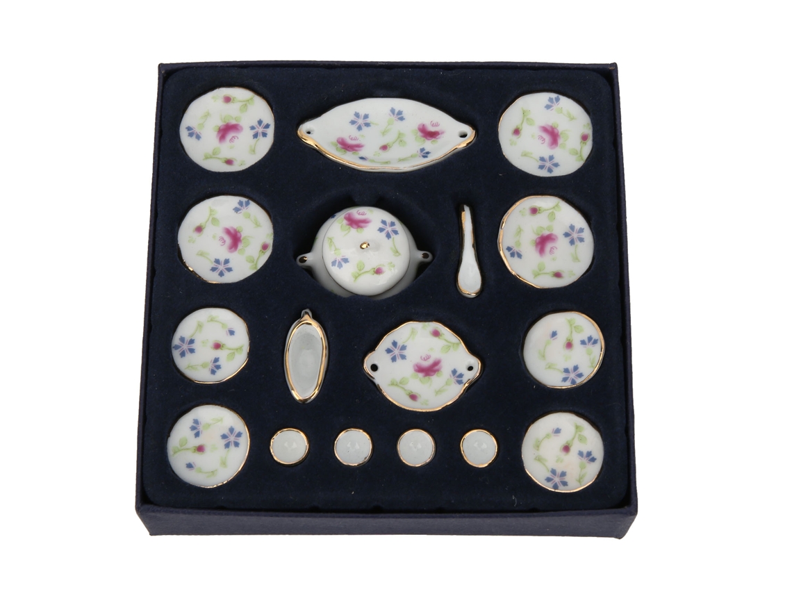 Yncm-set De Té Miniatura Cerámica Para Casa En Escala 1:12, Accesorio Para Mini Casa