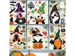 2026-adhesivos Decorativos Halloween Gatos Calabazas Arañas Brujas Ventanas