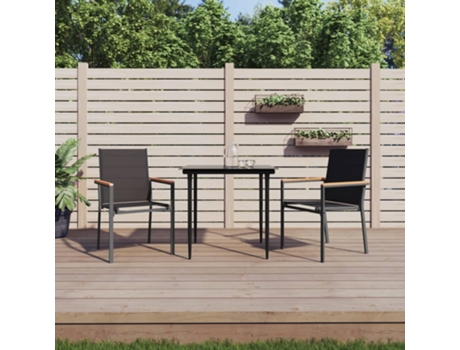 Conjunto 2 Silla De Jardín VIDAXL Negro Acero