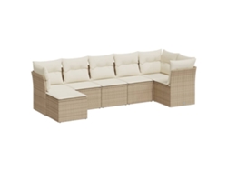 Maison Exclusive - Set Sofás De Jardín 7 Piezas Y Cojines Ratán Sintético Beige