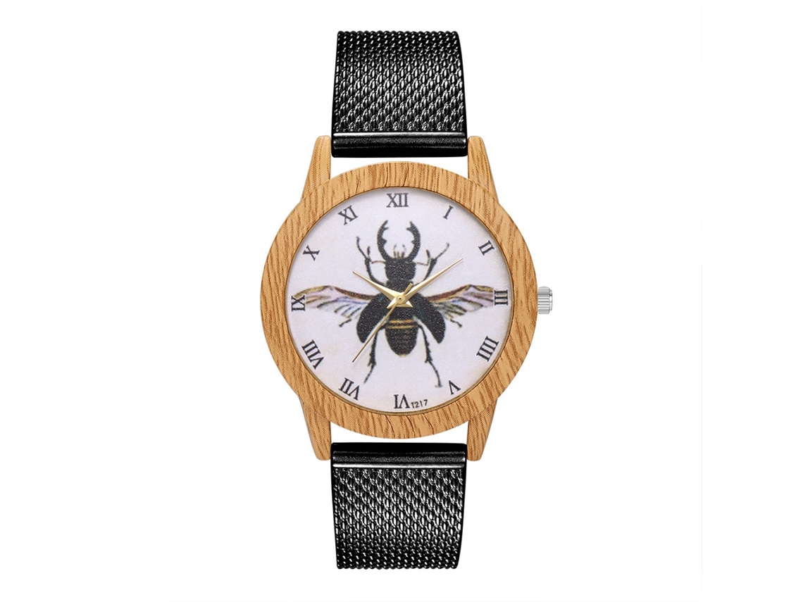 Reloj De Pulsera Analógico Zhoulianfa Con Correa De Malla Y Movimiento De Cuarzo (negro)