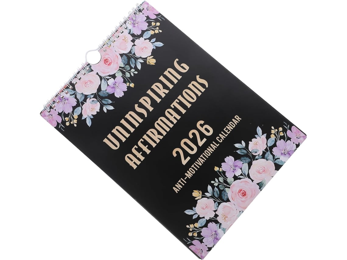 Calendario de escritorio en espiral 2026, calendario mensual 2026 con frases motivacionales y afirmaciones positivas, diseño de Gokoco