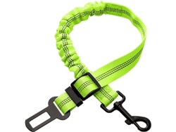 Cinturón De Seguridad Para Perros Y Gatos Con Hilo Elástico Ajustable Y Mosquetón Fuerte Color Verde