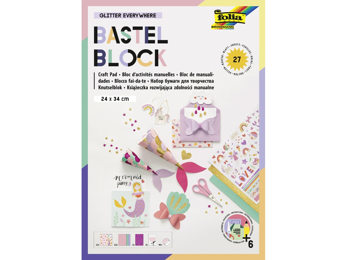 Bloco de Manualidades FOLIA Glitter Everywhere 240 X 340 Mm