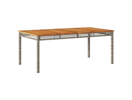 Mesa de jardín ratán sintético madera acacia gris VIDAXL (180x90x75 cm)