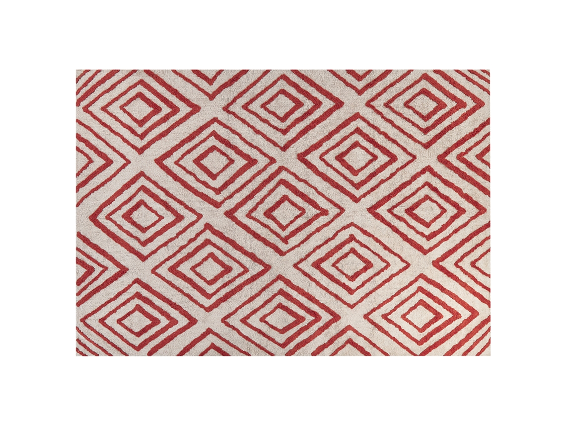Alfombra BELIANI Haskoy de Algodón Blanco 160x230