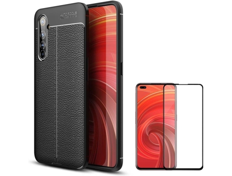 Carcasa y Protector Realme X50 Pro Rugged Leather Negro