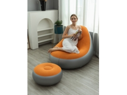 Sofá Inflable Con Reposapiés Y Bomba De Aire (naranja - 116 X 98 X 83 Cm)