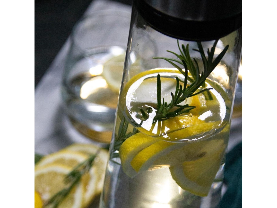Botella De Agua De Vidrio Con Tapa, 1,5 Litros, Vidrio Y Acero Inoxidable.