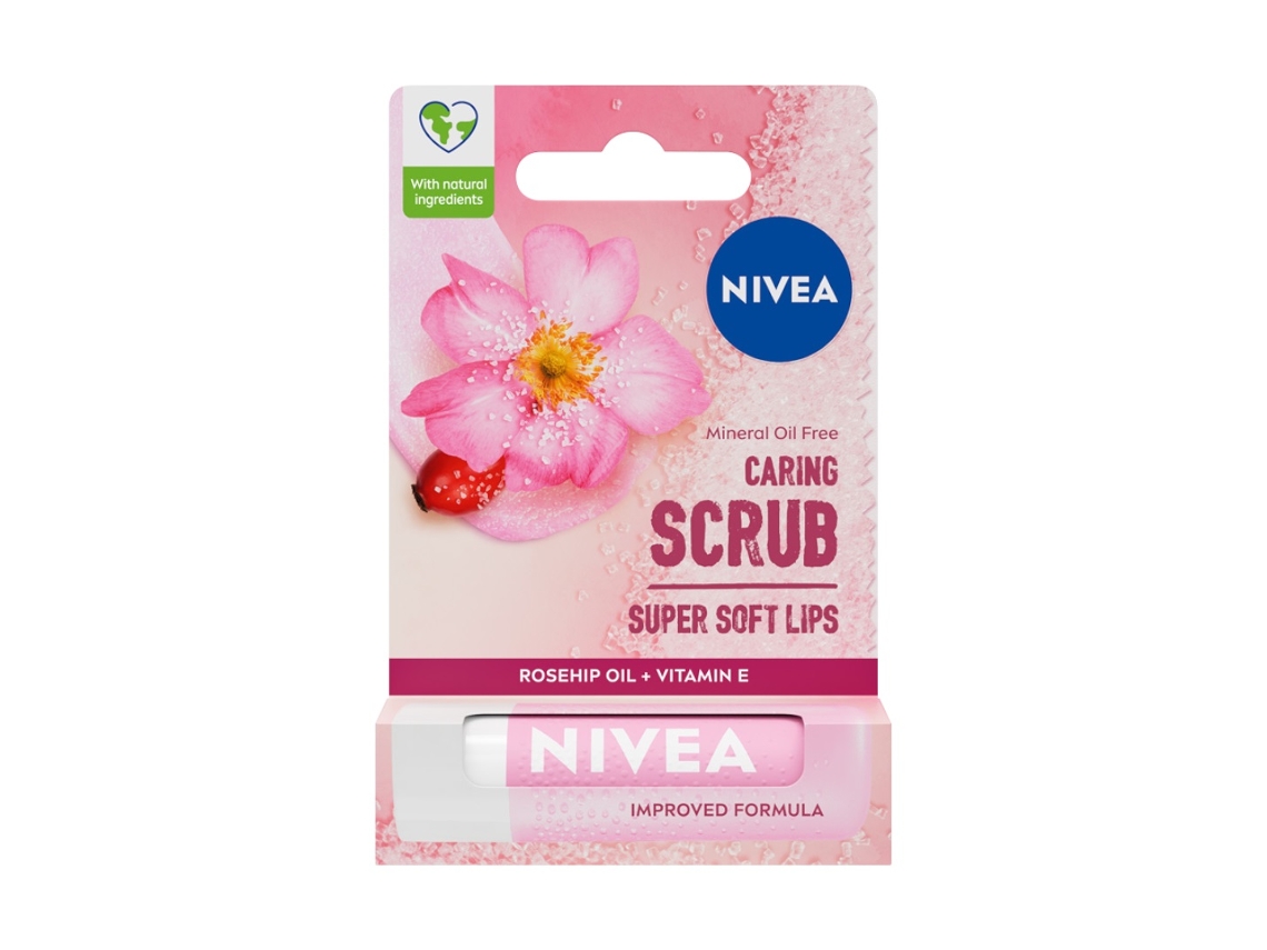 Nivea Exfoliante Para Labios Con Cuidado De Rosa Salvaje - 4.8g
