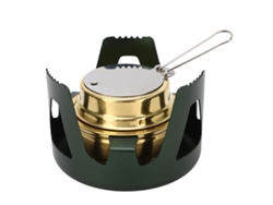 Hornillo De Alcohol Miniatura Portátil, De Latón Y Aluminio, Triturador Seguro, Para Camping Y Cocina, Verde Oscuro.