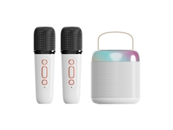 Mini máquina de karaoke portátil con micrófono Bluetooth y alta potencia, adecuada para fiestas KTV en casa, color blanco Yizhood