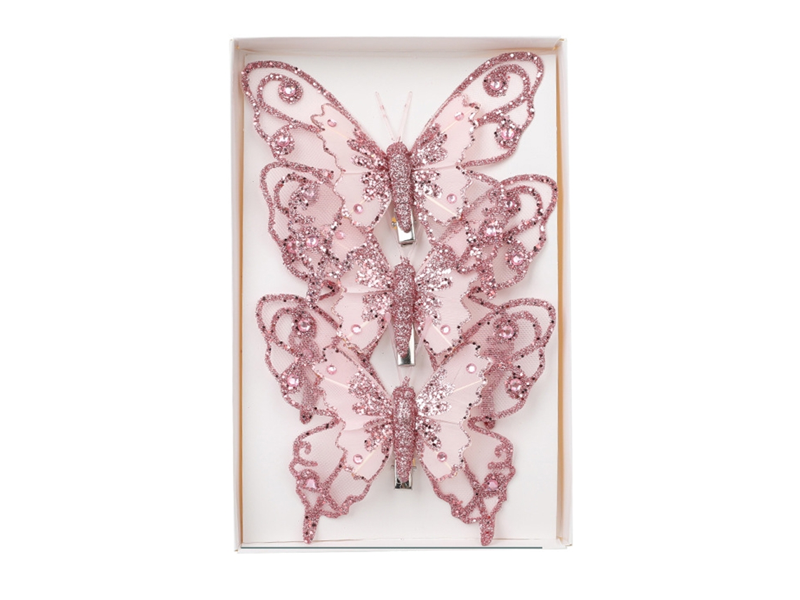Adornos navideños en forma de mariposa, juego de 3 TRUYUETY