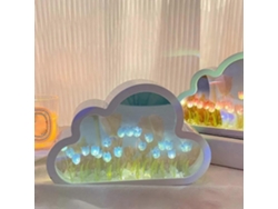 Lámpara de noche de tulipán DIY, lámpara de noche de espejo de tulipán Rosewell Cloud