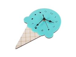 Reloj de pared infantil con forma de helado y mecanismo de suspensión silencioso. GOKOCO