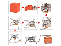 Hornillo De Gas Portátil Con Encendido Piezoeléctrico, Hornillo De Gas Dividido Para Acampada Al Aire Libre.