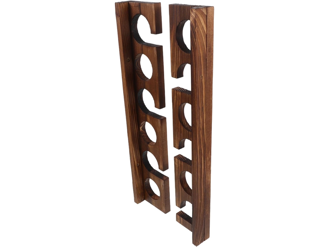 2 soportes de pared de madera para pesca, color chocolate.