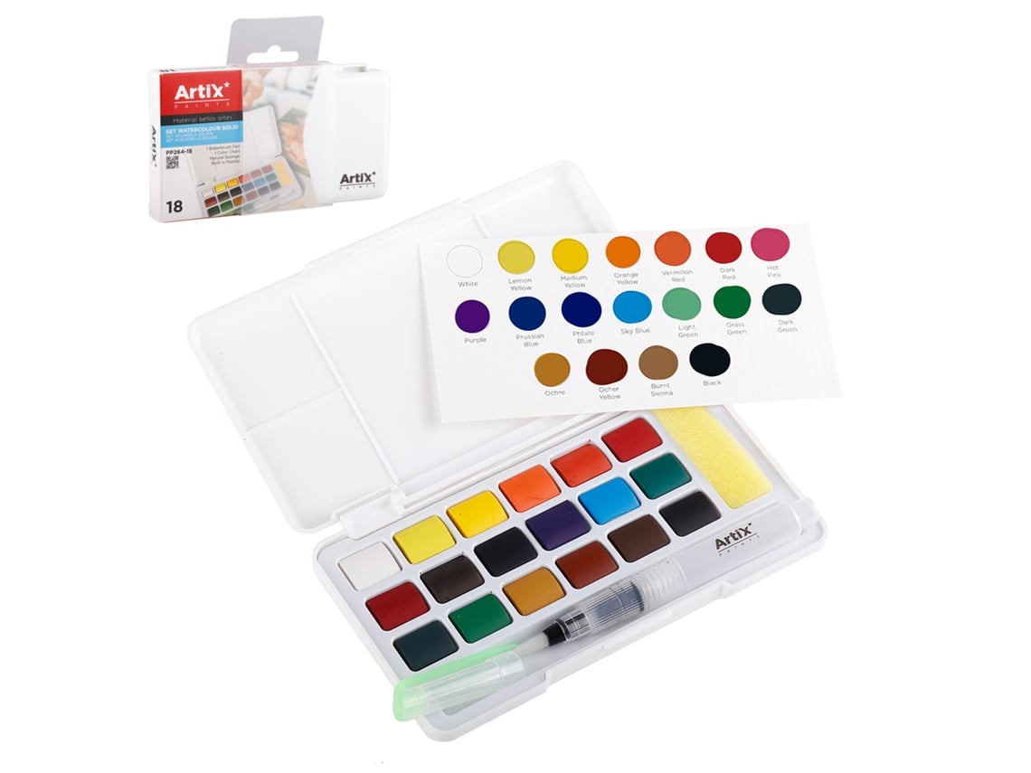 Pintura de acuarela sólida 18 colores Dam