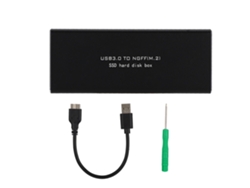 Caja De Gabinete De Disco Duro Metálico De Aluminio M.2 Ssd A Usb3.0 Color Negro
