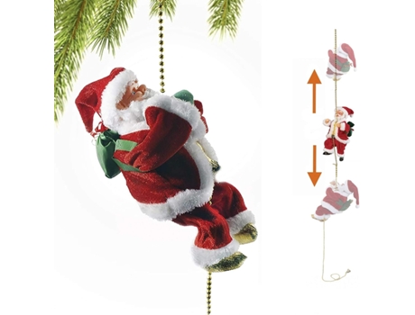 Escalada Santa Claus Adornos de Navidad Decoración Regalos $ Escalada eléctrica Cortina de cuentas Escalada Escaleras Juguetes de Santa