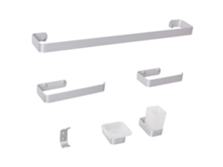 Juego de 6 accesorios de baño Zorritos con toalleros y ganchos de metal plateado Beliani