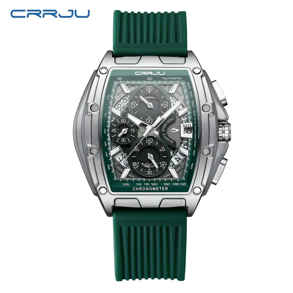 Reloj Para Hombre, Reloj Cuadrado, Cronógrafo Luminoso Resistente Al Agua Con Indicador De Fecha.