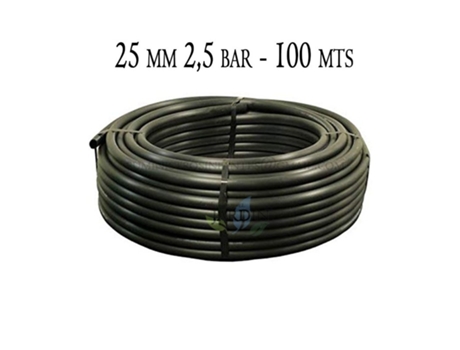 Tuberia Polietileno Agricola 25 Mm 2,5 Bar 100M Negro SUINGA