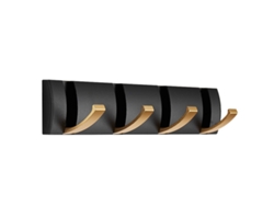 VVJIJILLY Cabide De Parede Com Ganchos, Preto E Dourado, Pesado E Moderno, Ganchos Retráteis, Economia De Espaço Para Toalhas