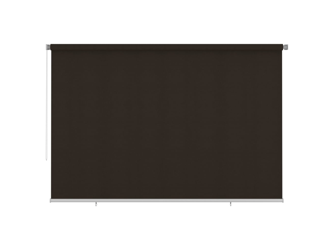 vidaXL Persiana enrollable de jardín HDPE marrón 350x230 cm