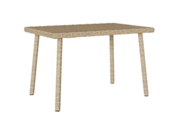 Mesa de centro rectangular de mimbre para jardín con patas beige MAISON EXCLUSIVE (60x40x37 cm)