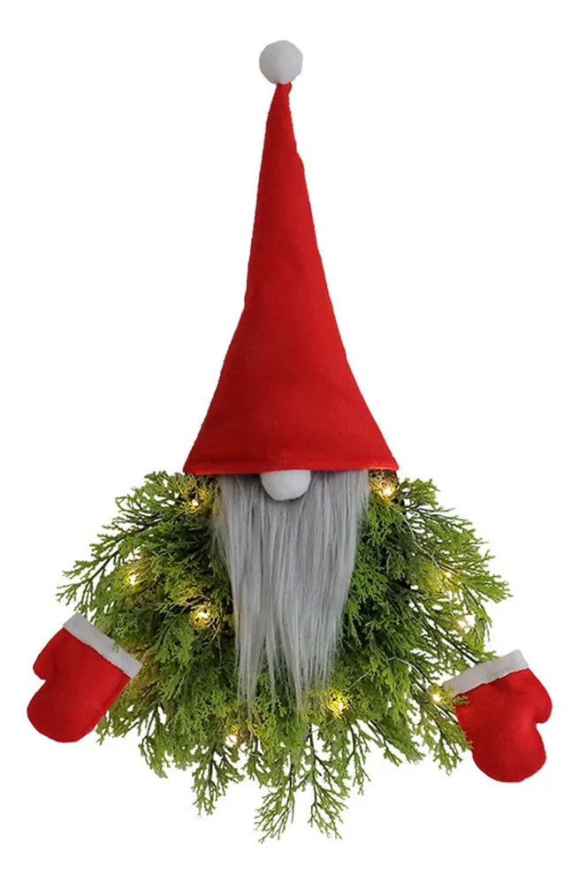 Nueva corona navideña iluminada sin rostro de Papá Noelvayotoy