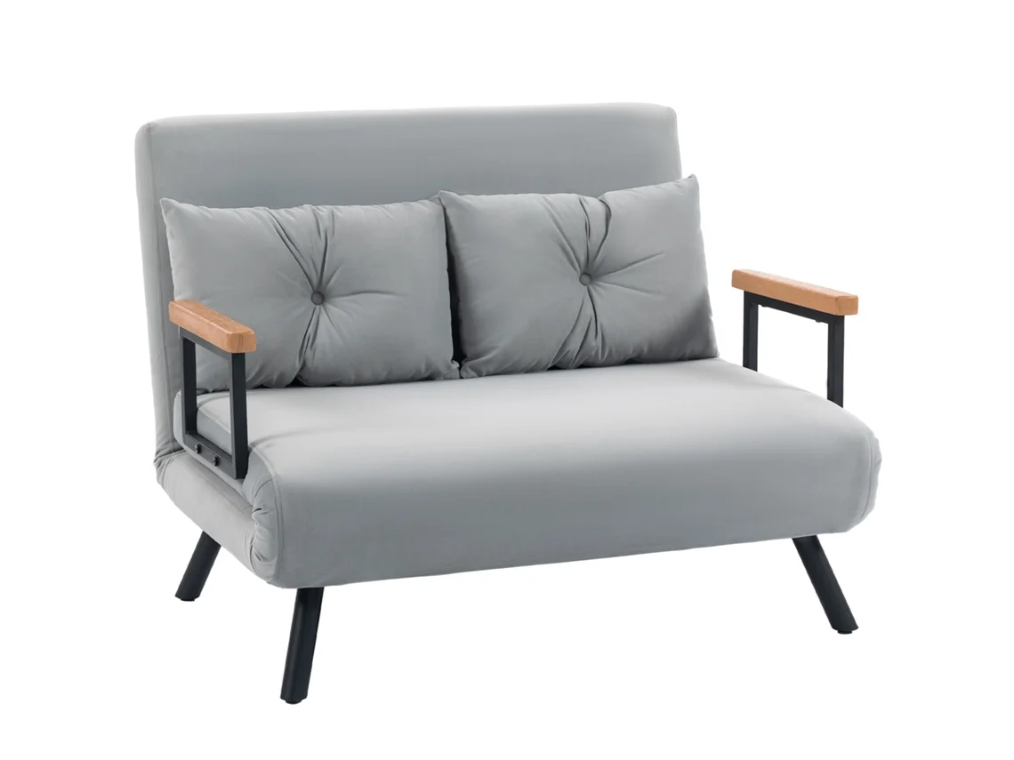Sofá Cama De 4 Funciones, Dos Plazas Ajustables, 102x73x81cm, Gris.