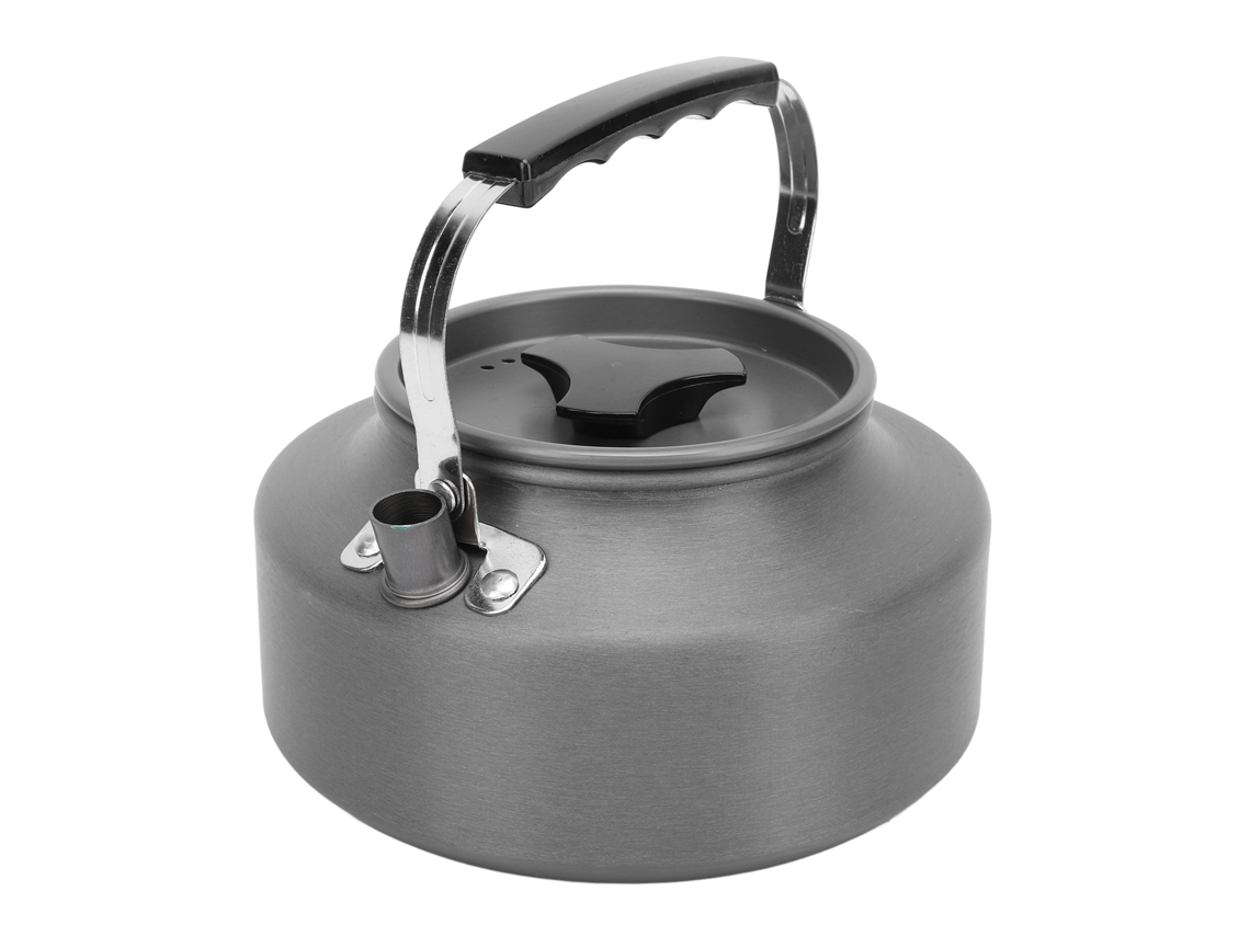 Hervidor de camping de 1,1 L, aluminio duradero, sin marca.