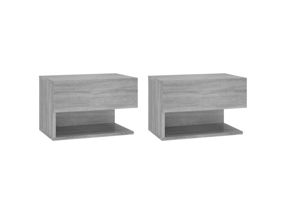 Mesitas de noche de pared 2 piezas Gris Sonoma EXCLUSIVA MAISON